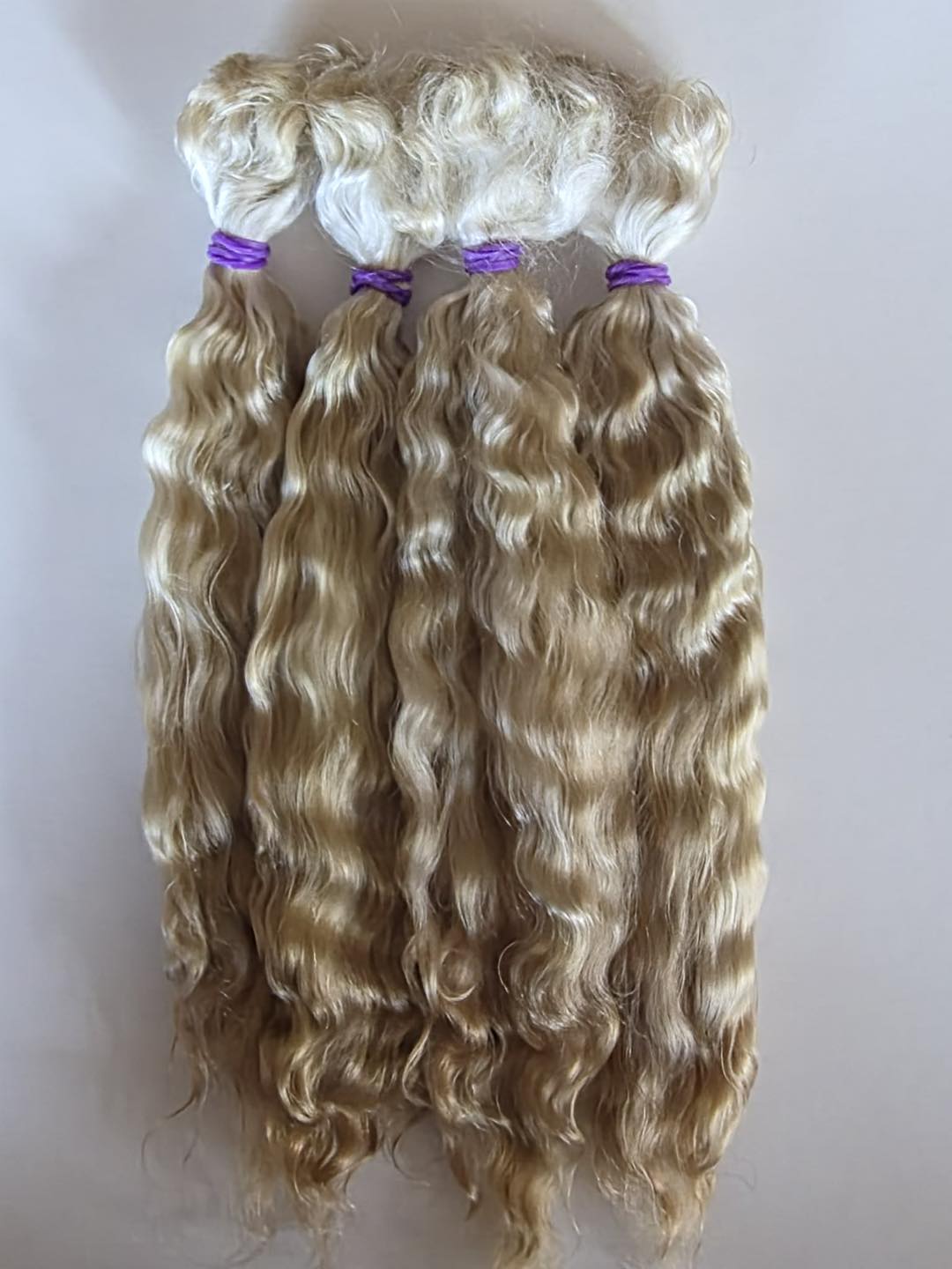 Blonde llama fiber from Hickory Hill Fiber Farm